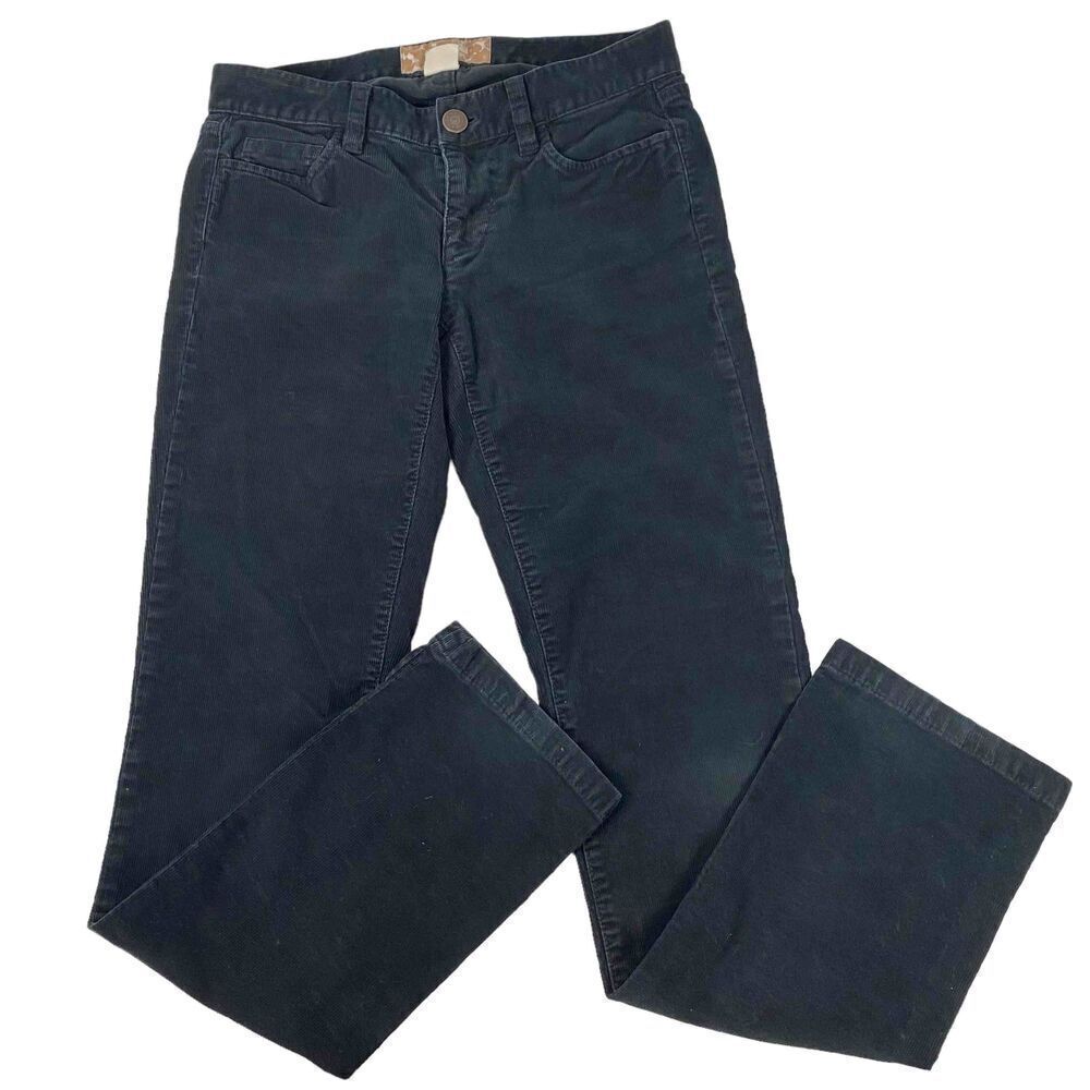 J Crew Matchstick Stretch Corduroy Black size 25S
